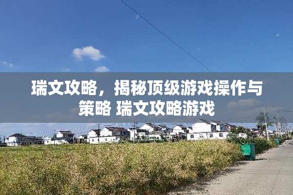 瑞文攻略，揭秘**游戏操作与策略 瑞文攻略游戏