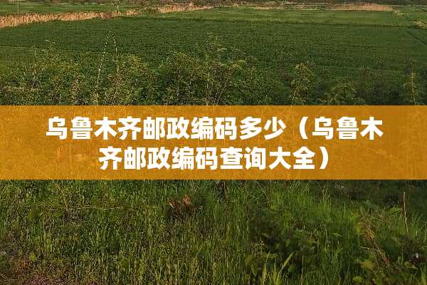 乌鲁木齐邮政编码多少（乌鲁木齐邮政编码查询大全）