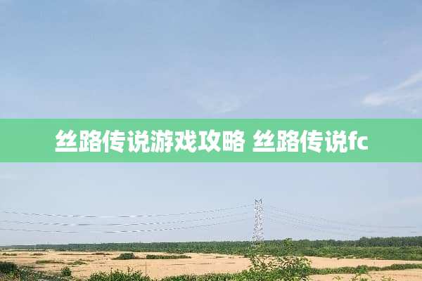 丝路传说游戏攻略 丝路传说fc