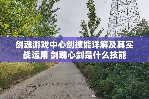 剑魂游戏中心剑技能详解及其实战运用 剑魂心剑是什么技能 剑魂游戏中心剑技能详解及其实战运用 剑魂心剑是什么技能
