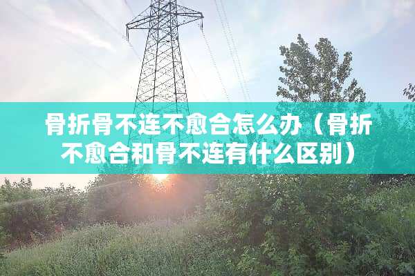 骨折骨不连不愈合怎么办（骨折不愈合和骨不连有什么区别）