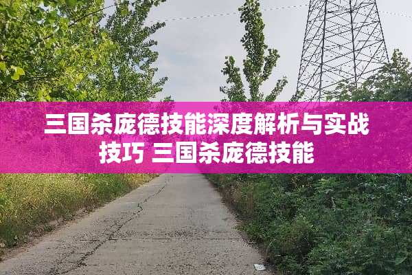 三国杀庞德技能深度解析与实战技巧 三国杀庞德技能