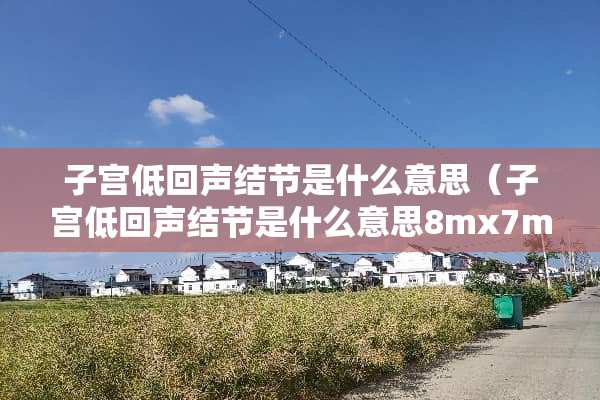 子宫低回声结节是什么意思（子宫低回声结节是什么意思8mx7m是多少）