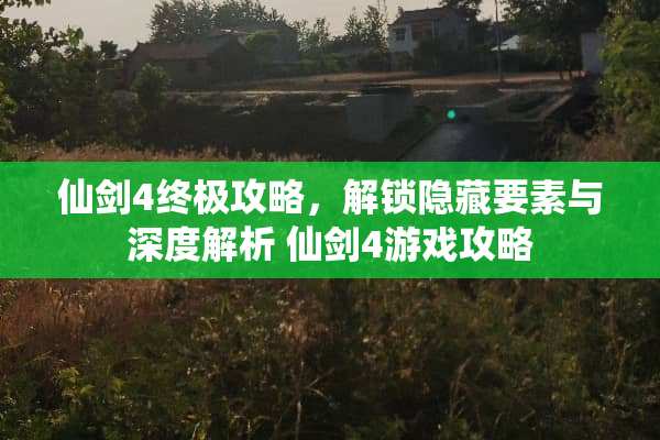 仙剑4终极攻略，解锁隐藏要素与深度解析 仙剑4游戏攻略