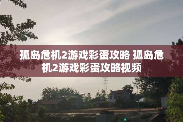 孤岛危机2游戏彩蛋攻略 孤岛危机2游戏彩蛋攻略视频