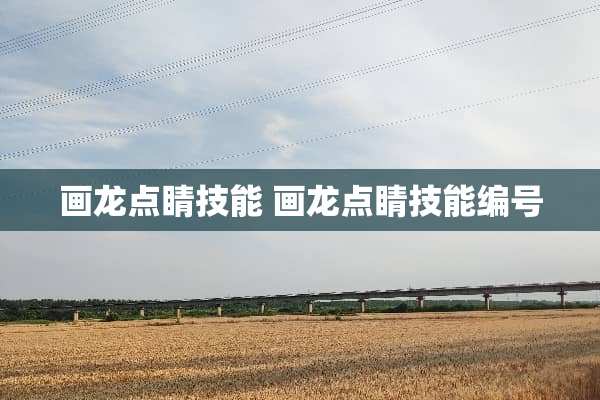 画龙点睛技能 画龙点睛技能编号