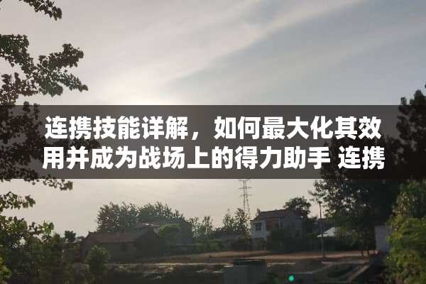 连携技能详解，如何最大化其效用并成为战场上的得力助手 连携技能是什么