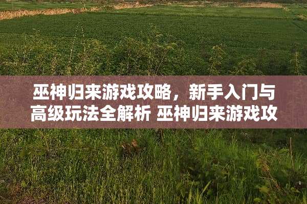 巫神归来游戏攻略，新手入门与高级玩法全解析 巫神归来游戏攻略