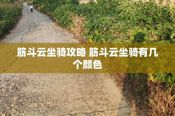 筋斗云坐骑攻略 筋斗云坐骑有几个颜色