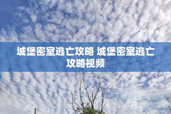 城堡密室逃亡攻略 城堡密室逃亡攻略视频 城堡密室逃亡攻略 城堡密室逃亡攻略视频
