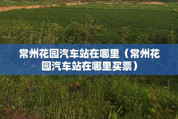 常州花园汽车站在哪里（常州花园汽车站在哪里买票）
