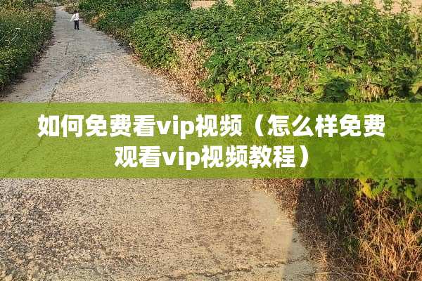 如何免费看vip视频（怎么样免费观看vip视频教程）