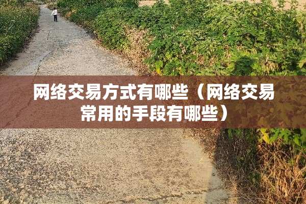 网络交易方式有哪些（网络交易常用的手段有哪些）