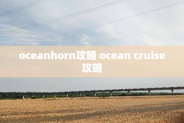 oceanhorn攻略 ocean cruise攻略