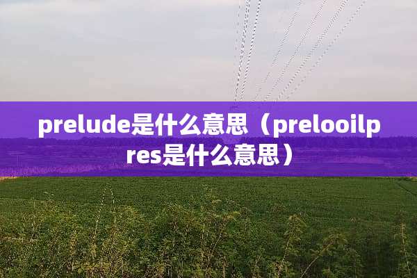 prelude是什么意思（prelooilpres是什么意思）