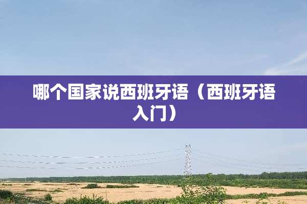 哪个国家说西班牙语（西班牙语入门）