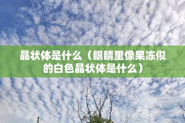 晶状体是什么（眼睛里像果冻似的白色晶状体是什么）