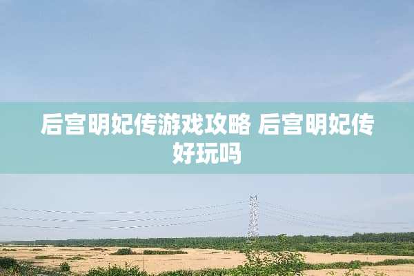 后宫明妃传游戏攻略 后宫明妃传好玩吗
