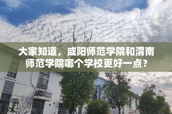 大家知道，咸阳师范学院和渭南师范学院哪个学校更好一点？