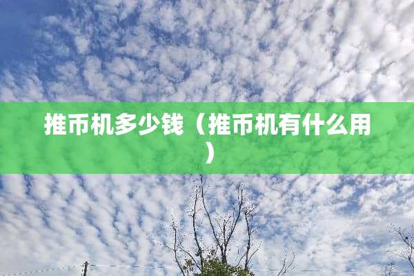 推币机多少钱（推币机有什么用）