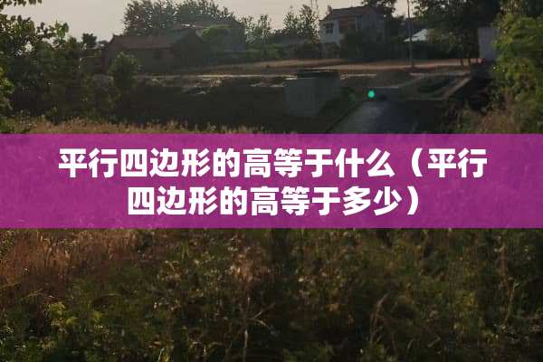 平行四边形的高等于什么（平行四边形的高等于多少）