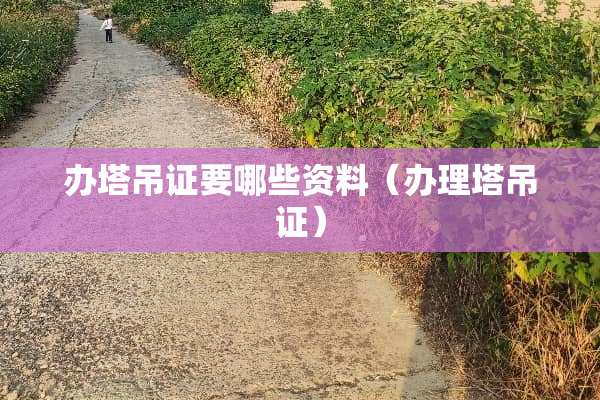 办塔吊证要哪些资料（办理塔吊证）