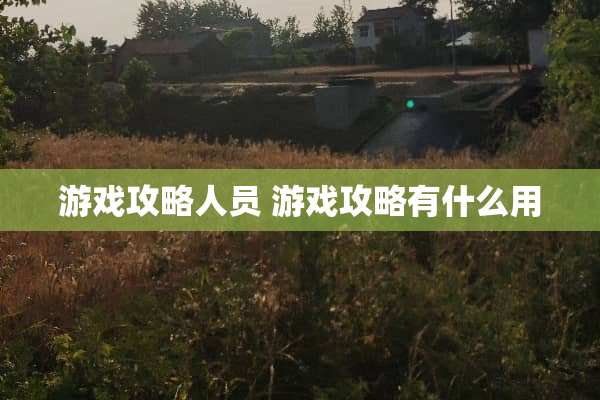 游戏攻略人员 游戏攻略有什么用 游戏攻略人员 游戏攻略有什么用