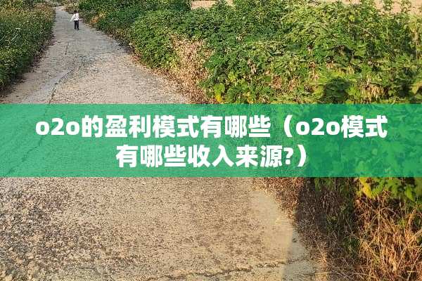 o2o的盈利模式有哪些（o2o模式有哪些收入来源?）