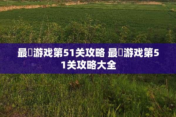 最囧游戏第51关攻略 最囧游戏第51关攻略大全