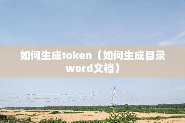如何生成token（如何生成目录word文档）