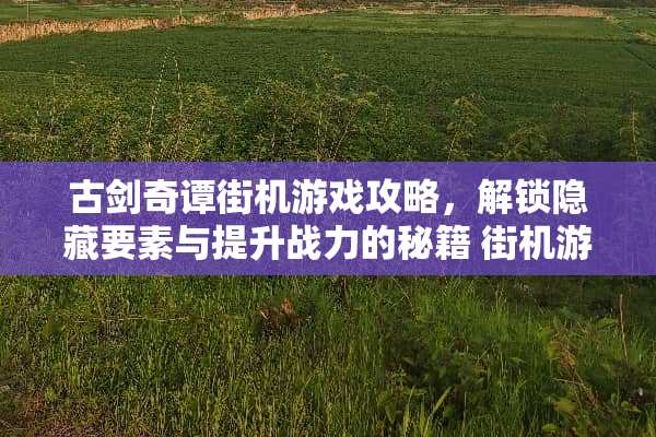 古剑奇谭街机游戏攻略，解锁隐藏要素与提升战力的秘籍 街机游戏古剑奇谭攻略