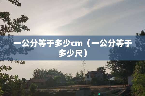 一公分等于多少cm（一公分等于多少尺）