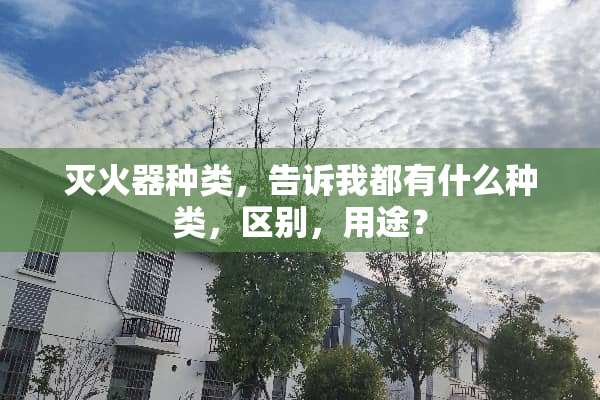 灭火器种类，告诉我都有什么种类，区别，用途？