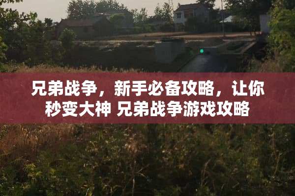 兄弟战争,新手必备攻略,让你秒变大神 兄弟战争游戏攻略 兄弟战争,新手必备攻略,让你秒变大神 兄弟战争游戏攻略