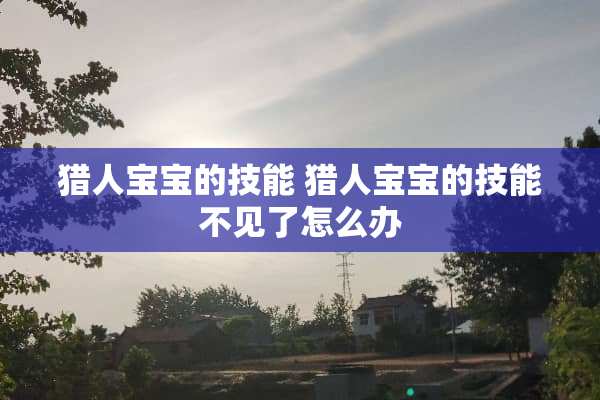 猎人宝宝的技能 猎人宝宝的技能不见了怎么办