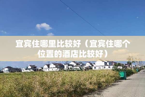 宜宾住哪里比较好（宜宾住哪个位置的酒店比较好）