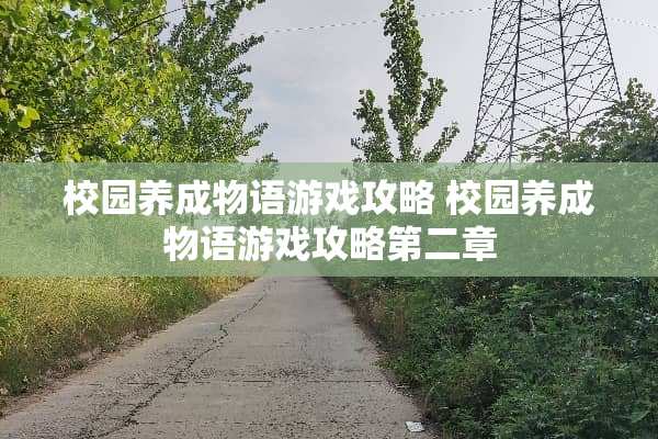校园养成物语游戏攻略 校园养成物语游戏攻略第二章