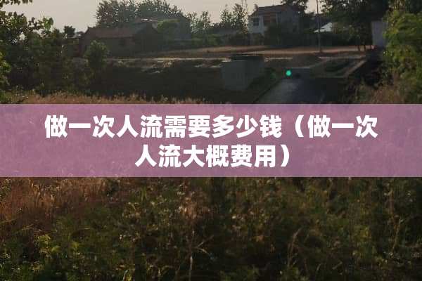 做一次人流需要多少钱（做一次人流大概费用）