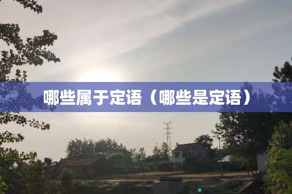 哪些属于定语(哪些是定语) 哪些属于定语(哪些是定语)