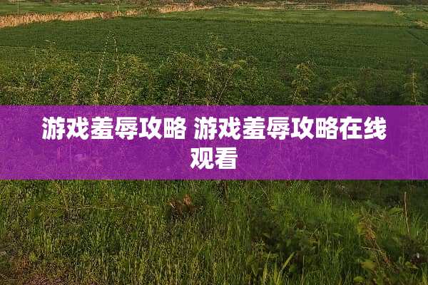 游戏羞辱攻略 游戏羞辱攻略在线观看