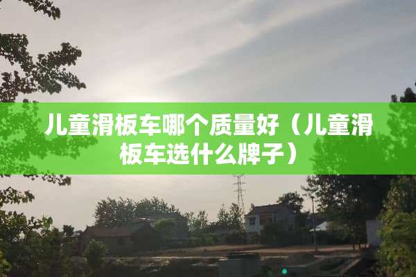 儿童滑板车哪个质量好（儿童滑板车选什么牌子）