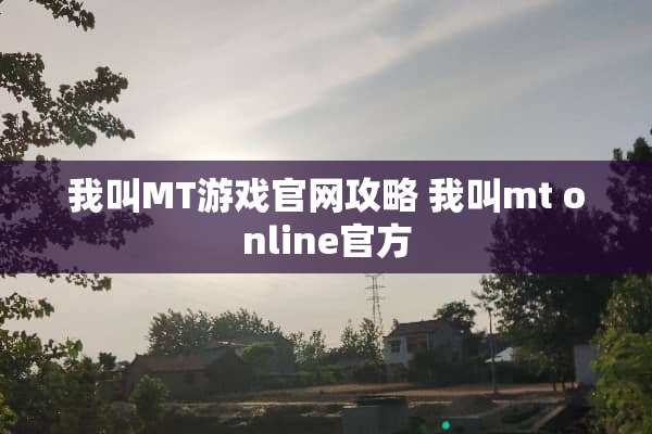 我叫MT游戏官网攻略 我叫mt online官方
