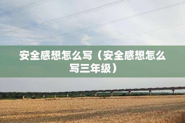 安全感想怎么写(安全感想怎么写三年级) 安全感想怎么写(安全感想怎么写三年级)
