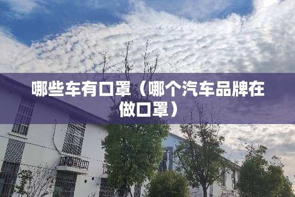 哪些车有口罩（哪个汽车品牌在做口罩）