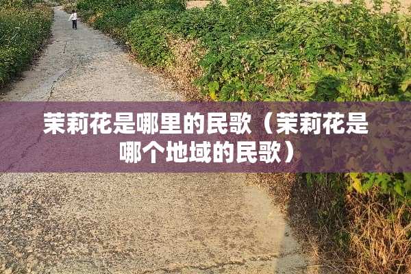 茉莉花是哪里的民歌（茉莉花是哪个地域的民歌）