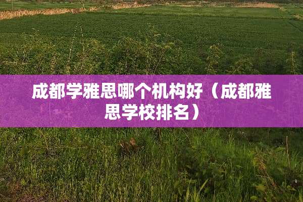 成都学雅思哪个机构好（成都雅思学校排名）