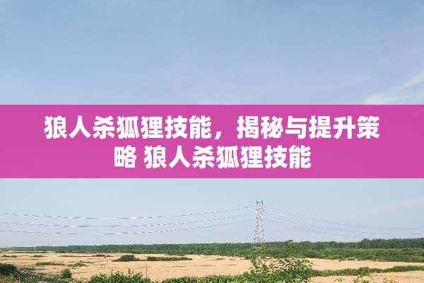 狼人杀狐狸技能，揭秘与提升策略 狼人杀狐狸技能