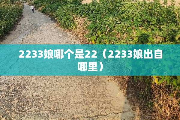 2233娘哪个是22(2233娘出自哪里) 2233娘哪个是22(2233娘出自哪里)
