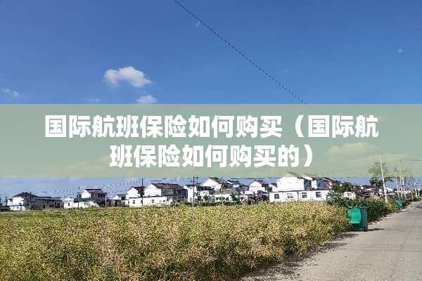 国际航班保险如何购买（国际航班保险如何购买的）