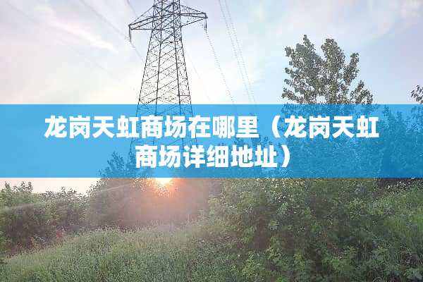 龙岗天虹商场在哪里（龙岗天虹商场详细地址）